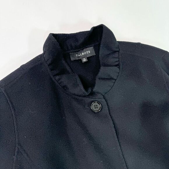 Talbots Jacket Womens 10 Black wool Button Down Blazer comfort  coat - Picture 4 of 9
